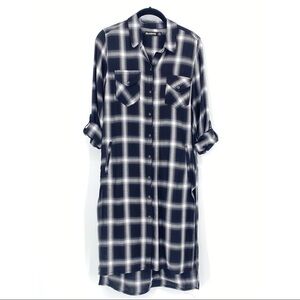 BlankNYC Shirtdress Pockets Black & White Plaid XS